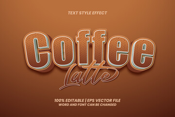 Editable text effect - Coffee Latte 3d cartoon style
