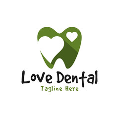 children dental health love illustration logo