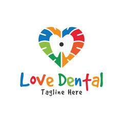 children dental health love illustration logo