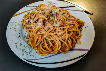 spaghetti with seafood