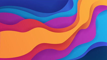 Modern dynamic wave stripes colorful abstract geometric design background for business, card, presentation, brochure, banner, and wallpaper
