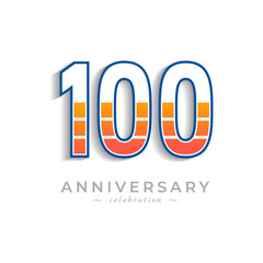 100 Year Anniversary Celebration with Charging Icon Battery for Celebration Event, Wedding, Greeting card, and Invitation Isolated on White Background