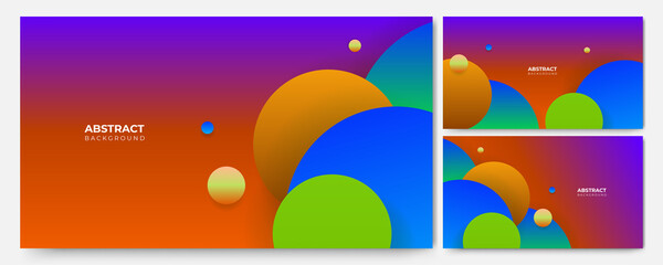 Obraz premium Set of abstract modern trendy minimal colorful background. Dynamic shapes composition with modern hipster futuristic graphic. Vector abstract background texture design, bright poster, banner
