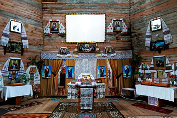 Interior of the St. George's Church in Sedniv, Ukraine
