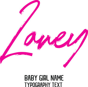 Pink Color Lettering Sign in Stylish Typography Text Baby Name Laney