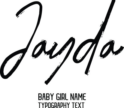 Jayda Girl Name Handwritten Lettering Black Color Calligraphy