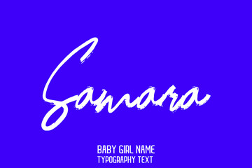 Samara Name for Baby Girl Vector Rough Script Word art Text Design