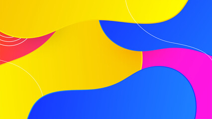Modern bloob blue purple yellow colorful abstract geometri design background