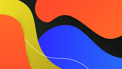 Modern bloob blue orange yellow colorful abstract geometri design background