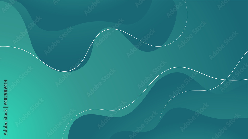 Poster gradient fluid green colorful abstract geometri design background