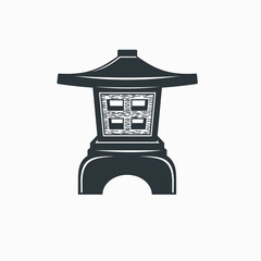 illustration of japanese vintage lamp, vector art.
