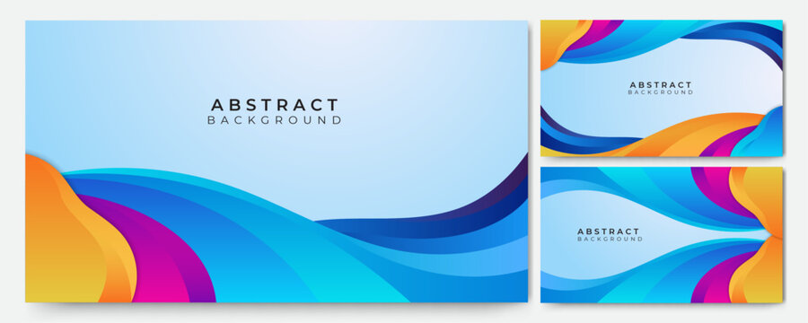 gradient wave blue orange purple colorful abstract geometri design background