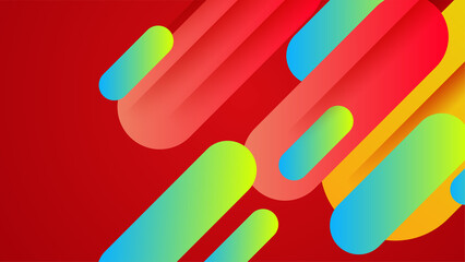 dynamic shape red blue orange colorful abstract geometric design background