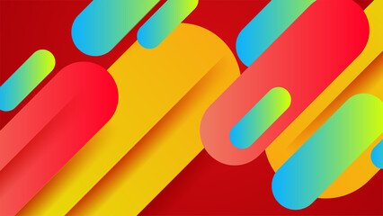 dynamic shape red blue orange colorful abstract geometric design background