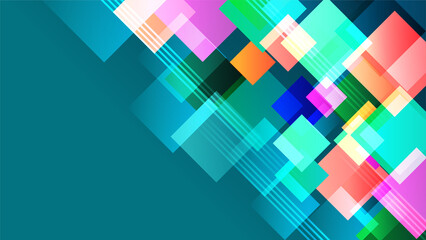 dynamic shape green colorful abstract geometri design background