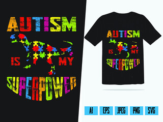 Autism awareness t-shirt design concept