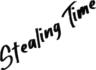 Stealing Time Cursive Text Typography Design