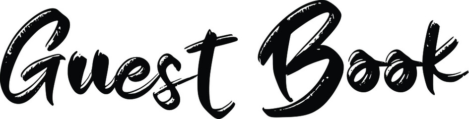 Guest Book Bold Brush Beautiful Handwritten Inscription Lettering