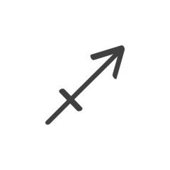 Sagittarius astrology sign line icon