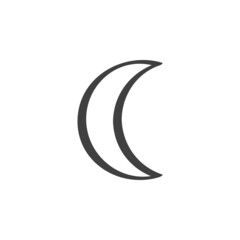 Crescent moon line icon