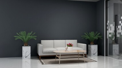 modern office lobby waiting room for company logo mockup