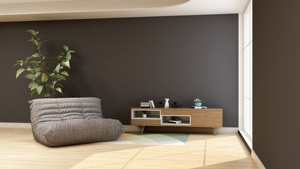 modern office lobby waiting room for company logo mockup