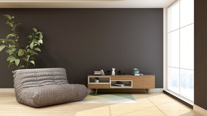 modern office lobby waiting room for company logo mockup