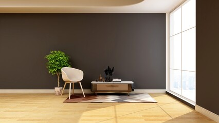 modern office lounge wall logo mockup