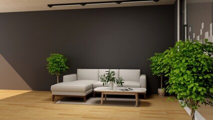 modern office lobby waiting room for company logo mockup