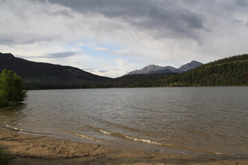 Dark Sky Over The Lake, Jasper National Park, Alberta