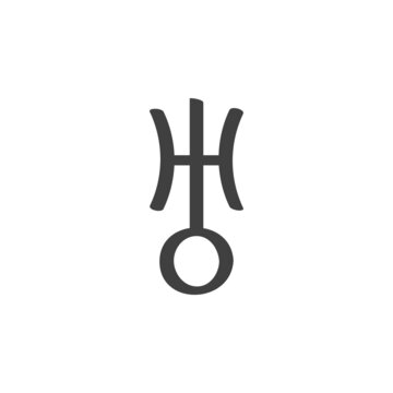 Uranus astrology sign line icon
