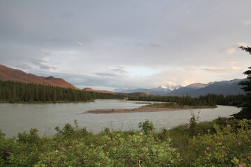 Evening On The Athabasca River, Jasper National Park, Alberta