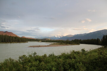 sunset over the athabasca, Jasper National Park, Alberta