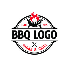Barbeque Logo Design Template Inspiration, Vector Illustration.