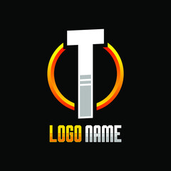 Initial T Gaming Logo Design Template Inspiration, Vector Illustration.