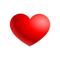 3D heart shape illustration. Love symbol