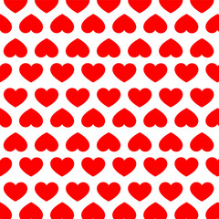 Love saemless pattern whilte background. Heart shape pattern