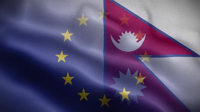 EU Nepal Flag Loop Background 4K