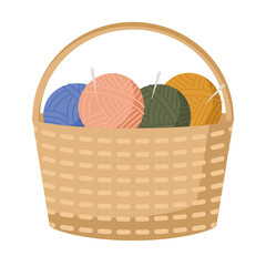 basket of yarn balls