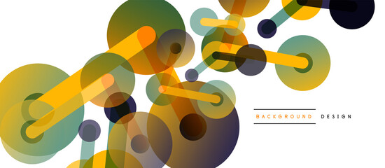 Line points connections geometric abstract background. Circles connected by lines. Trendy techno business template for wallpaper, banner, background or landing