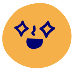 Sparkling eyes vector illustration in flat color design