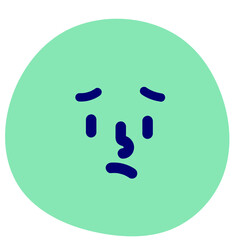 Worried face vector illustration in flat color design