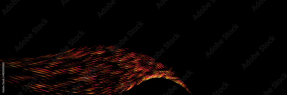 Aufkleber particle movement. abstract design with a wave of multicolored particles