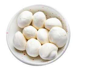 mini mozzarella cow or buffalo milk fresh portion dietary healthy meal food diet still life snack on the table copy space food background rustic top view