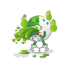 algerian flag throw up cartoon. cartoon mascot vector
