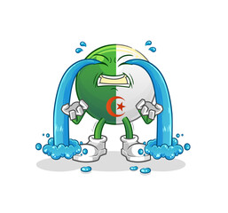 algerian flag crying illustration. character vector