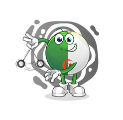 algerian flag hypnotizing cartoon. cartoon mascot vector