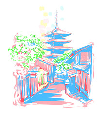 京都五重塔　The Five-Storied Pagoda