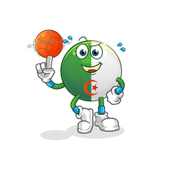 algerian flag playing basket ball mascot. cartoon vector