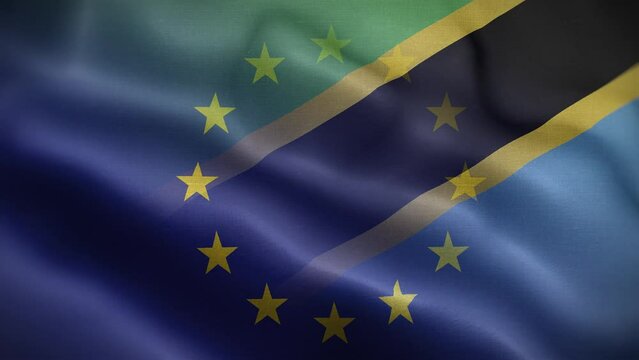 EU Tanzania Flag Loop Background 4K